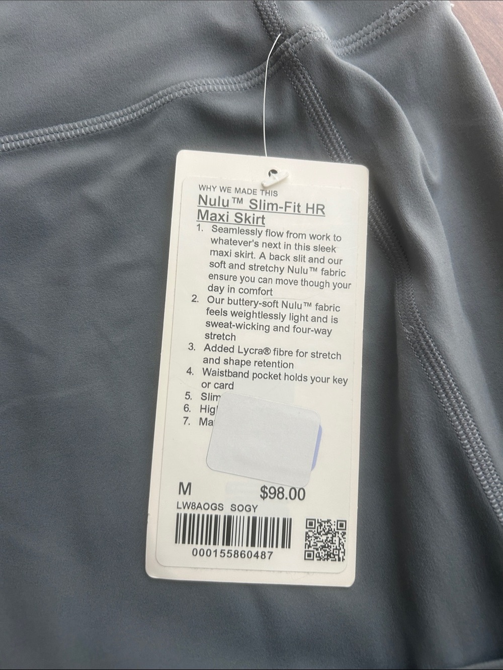 Lululemon women’s slim fit hr maxi skirt Sz M - Picture 3 of 4